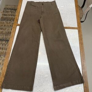 YFB Olive Stretch Twill Wide Leg Pants S Short (28”)